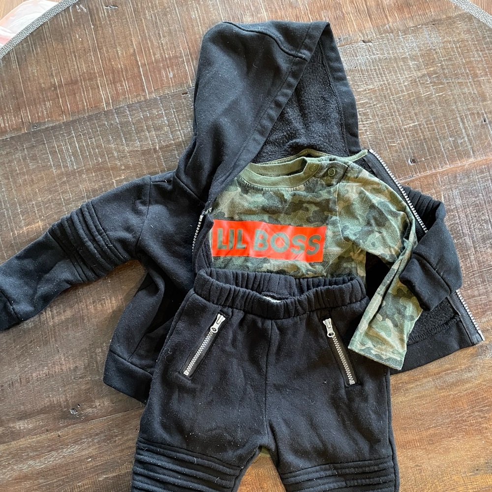 Little Boss sweat pant outfit 12/18 months